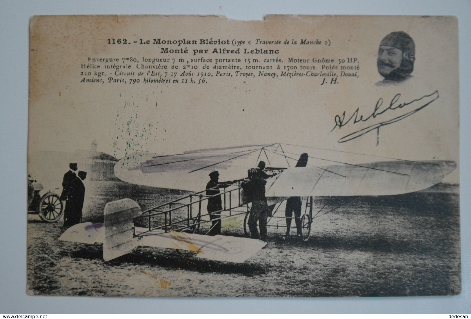 Cpa Le Monoplan Bleriot Monté Par Alfred Leblanc - ATTENTION Voir Descriptif Et Photos Avant D'enchérir - BL64 - Aviadores