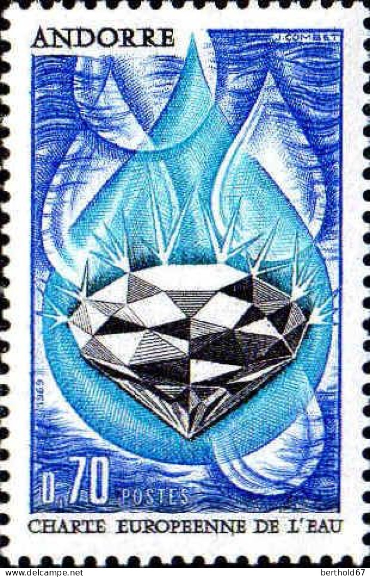 Andorre (F) Poste N** Yv:197 Mi:217 Charte Européenne De L'eau - Unused Stamps