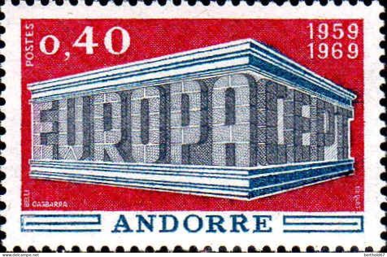 Andorre (F) Poste N** Yv:194 Mi:214 Europa Cept Temple Stylisé - Unused Stamps