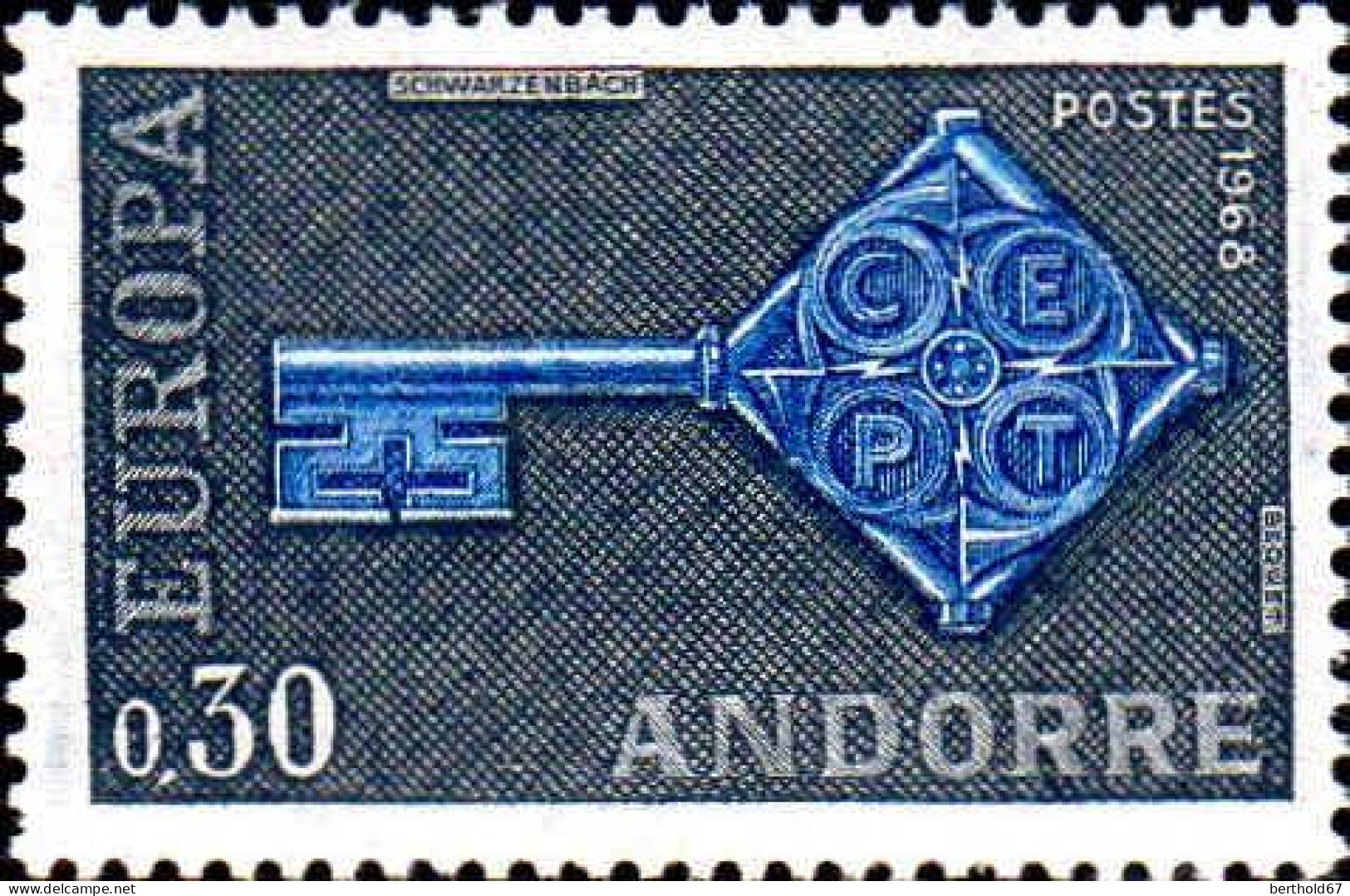 Andorre (F) Poste N** Yv:188 Mi:208 Europa Cept Clef - Ungebraucht