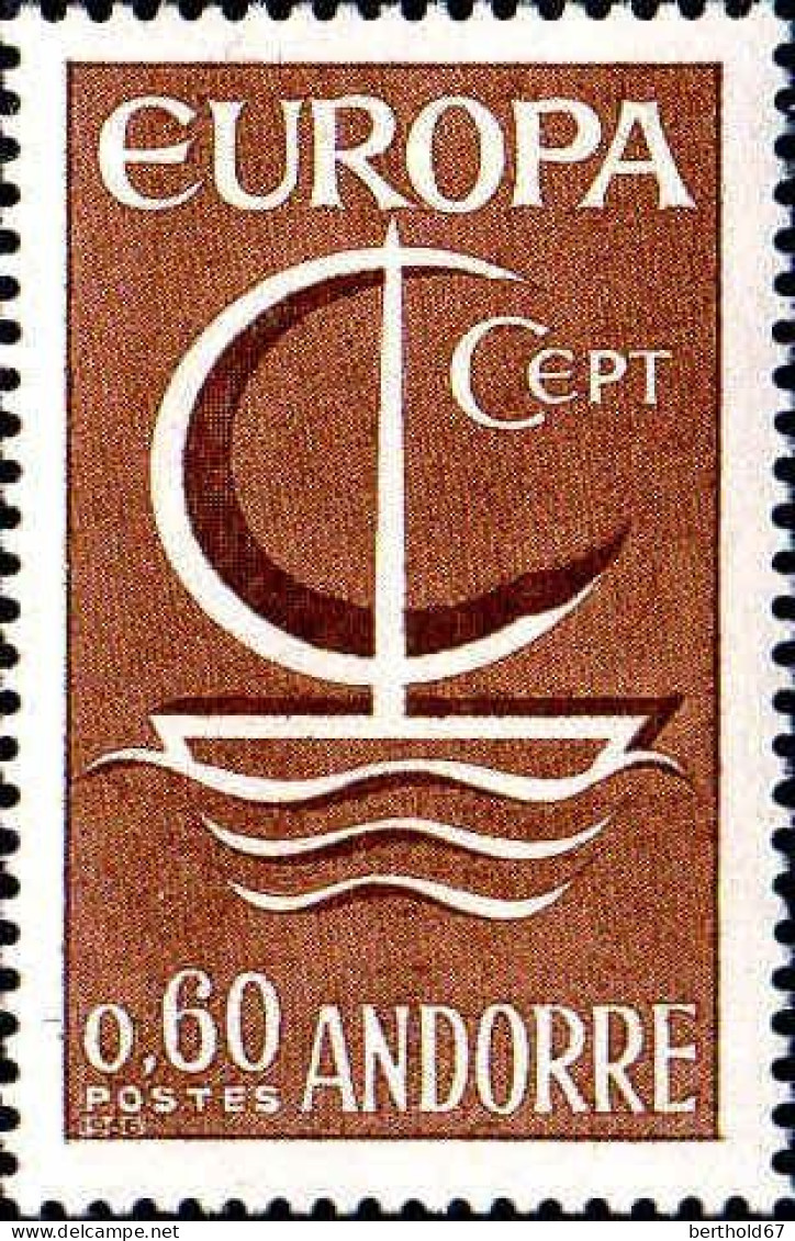 Andorre (F) Poste N** Yv:178 Mi:198 Europa Cept Voilier Stylisé - Unused Stamps
