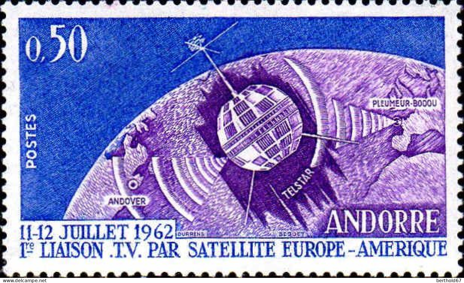 Andorre (F) Poste N** Yv:165 Mi:178 1re Liaison T.V. Par Satellite Europe-Amérique - Unused Stamps