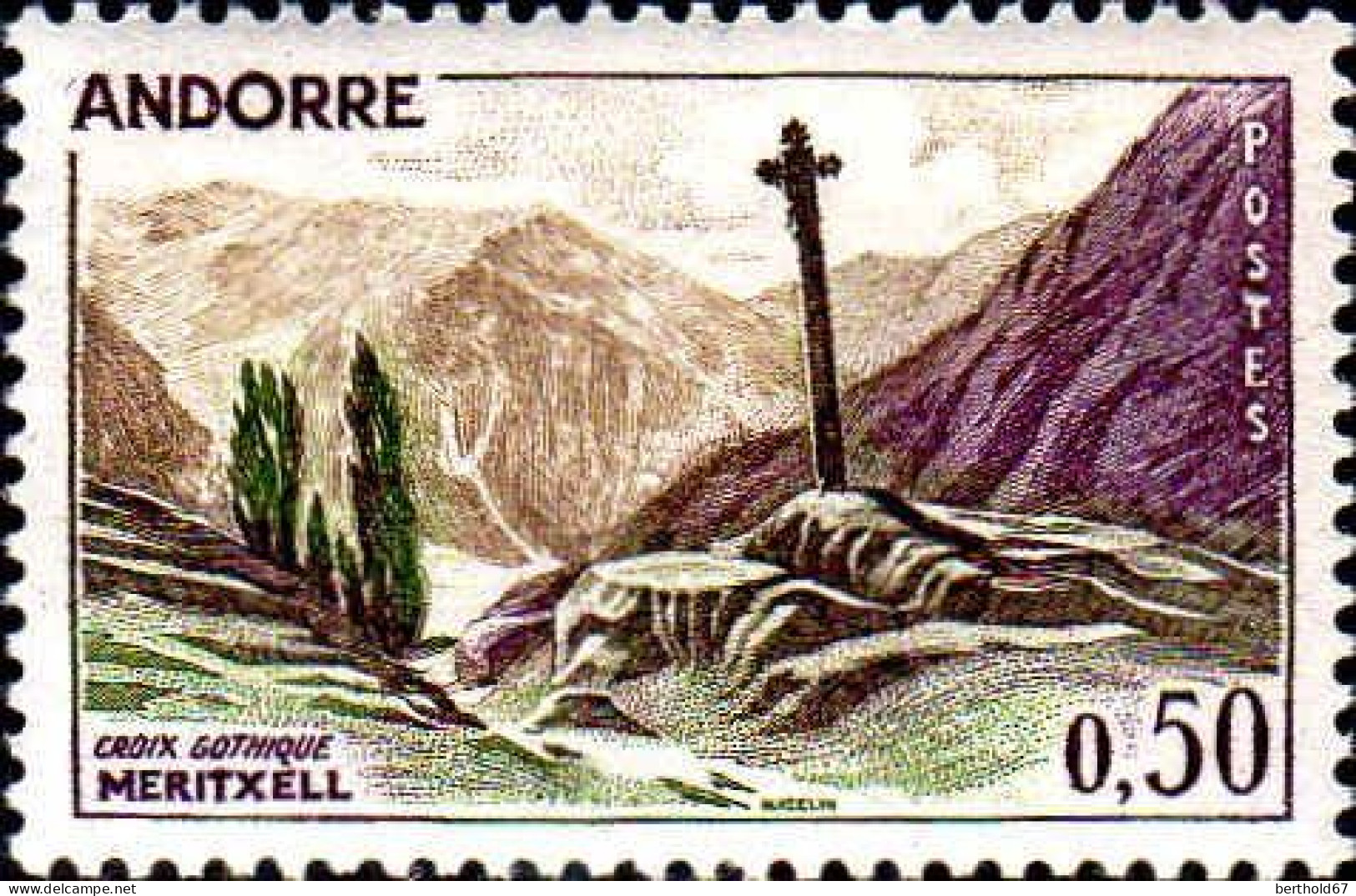 Andorre (F) Poste N** Yv:161 Mi:171 Croix Gothique Meritxell - Unused Stamps