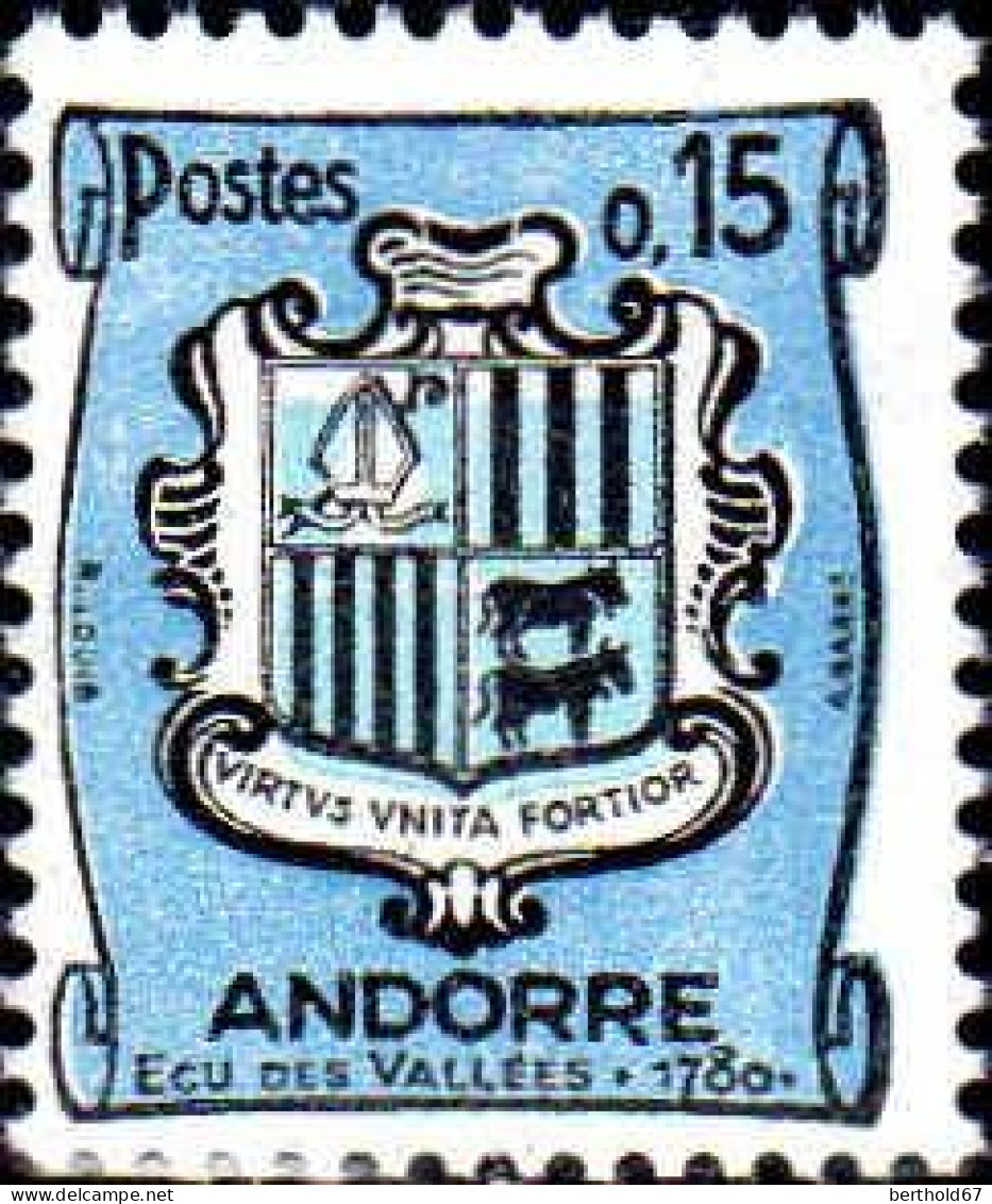 Andorre (F) Poste N** Yv:156 Mi:166 Ecu Des Vallées Virtus Unita Fortior - Unused Stamps