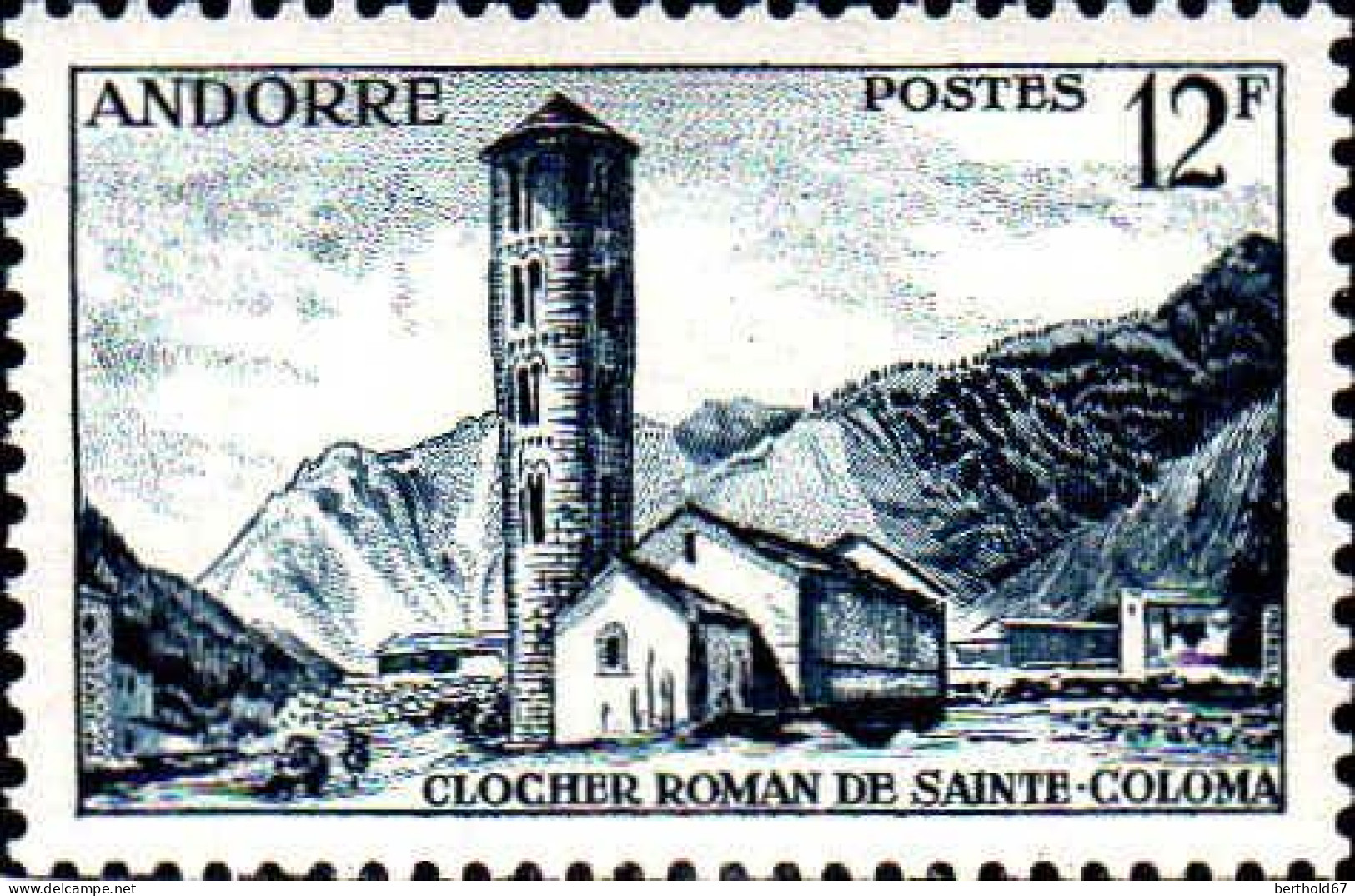 Andorre (F) Poste N** Yv:145 Mi:149 Clocher Roman De Sainte-Coloma - Ongebruikt