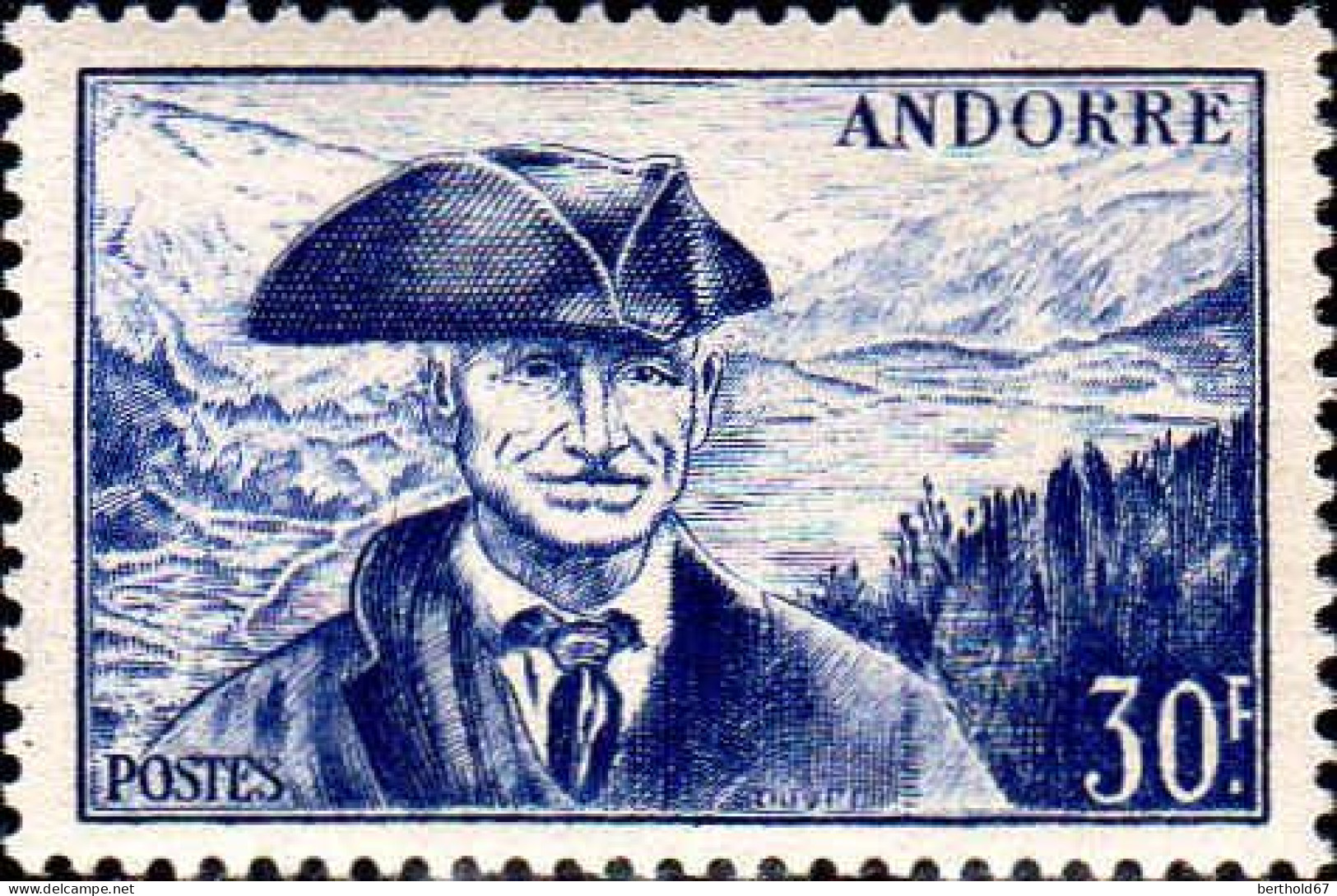 Andorre (F) Poste N** Yv:137 Mi:138 Viguier & Lac Engolasters - Nuevos