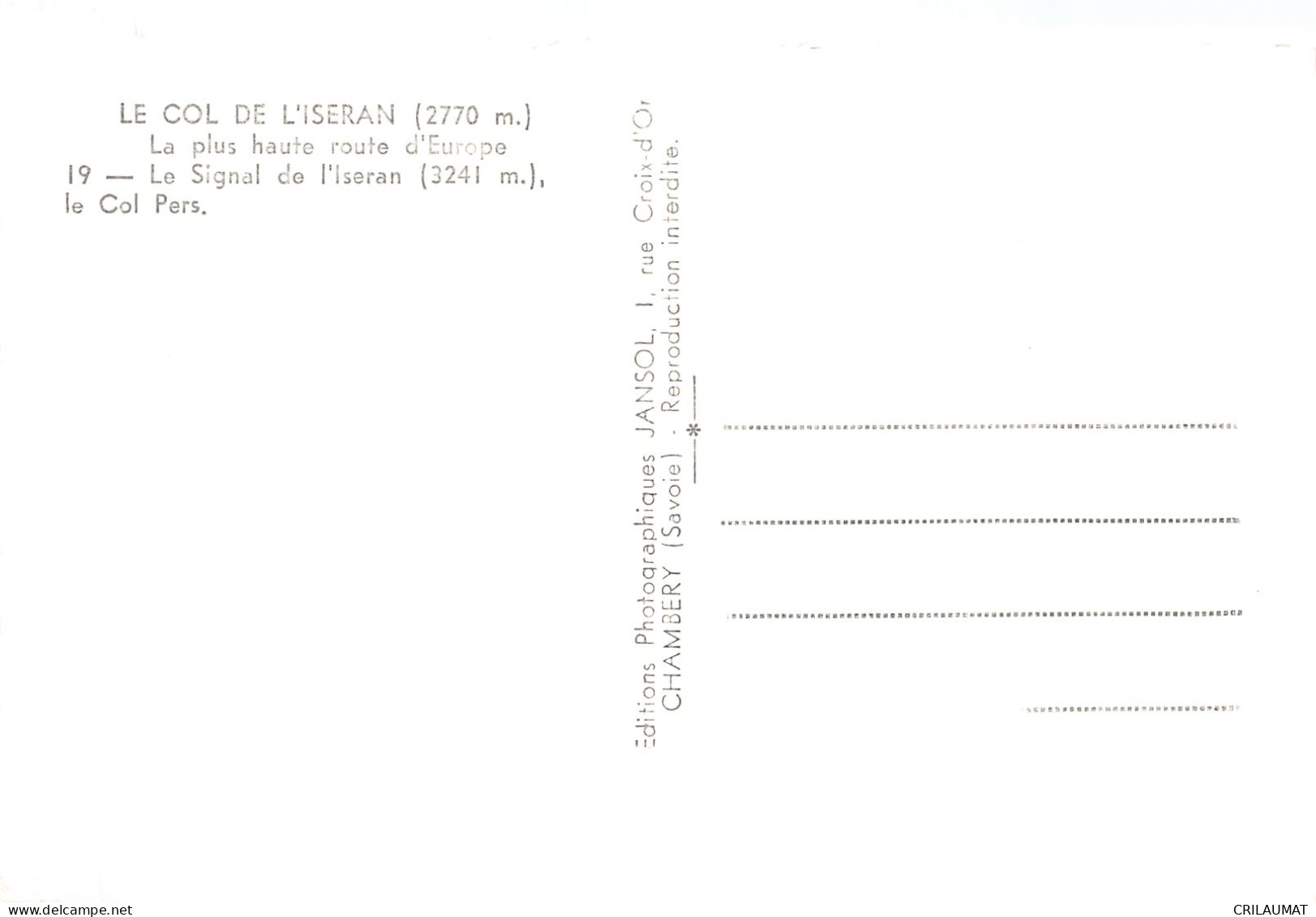 73-LE COL DE L ISERAN-N°T5157-E/0265 - Other & Unclassified