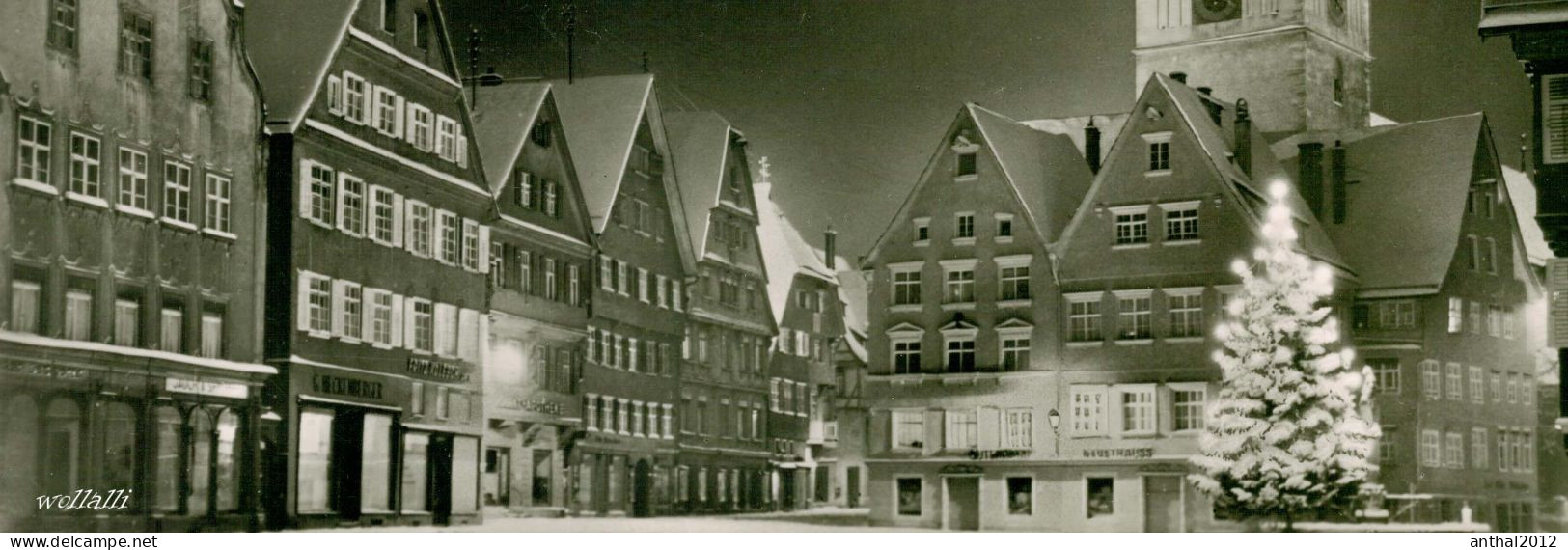 Superrar Nachtaufnahme Biberach Riss Winter Apotheke 21.12.1959 Weihnachtsbaum - Biberach