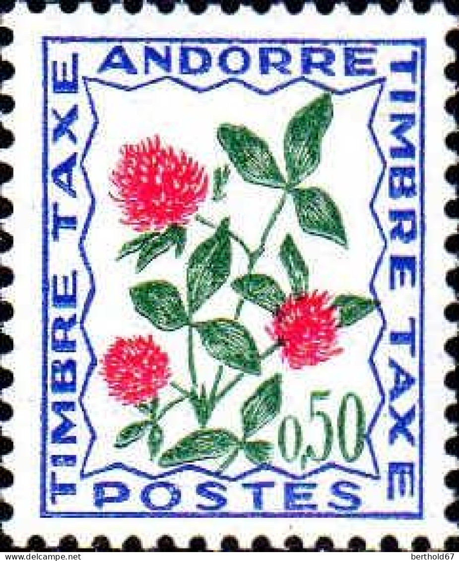 Andorre (F) Taxe N** Yv:52 Mi:50 Trèfle - Unused Stamps