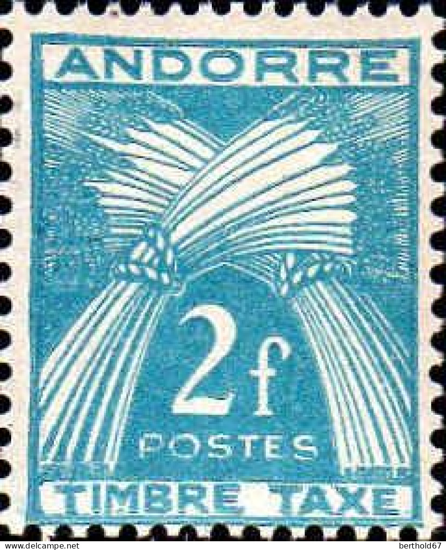 Andorre (F) Taxe N** Yv:34 Mi:34 Epis De Blé - Unused Stamps