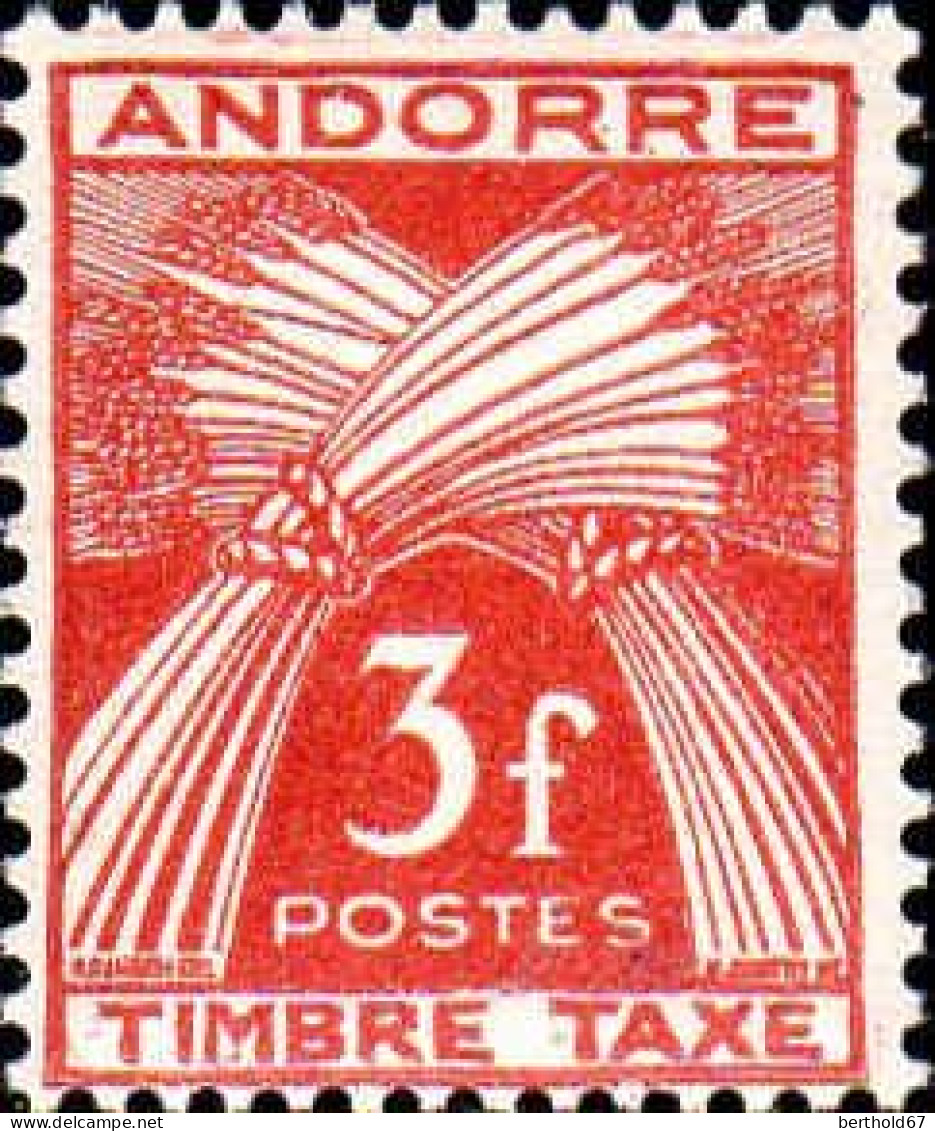 Andorre (F) Taxe N** Yv:35 Mi:35 Epis De Blé - Unused Stamps