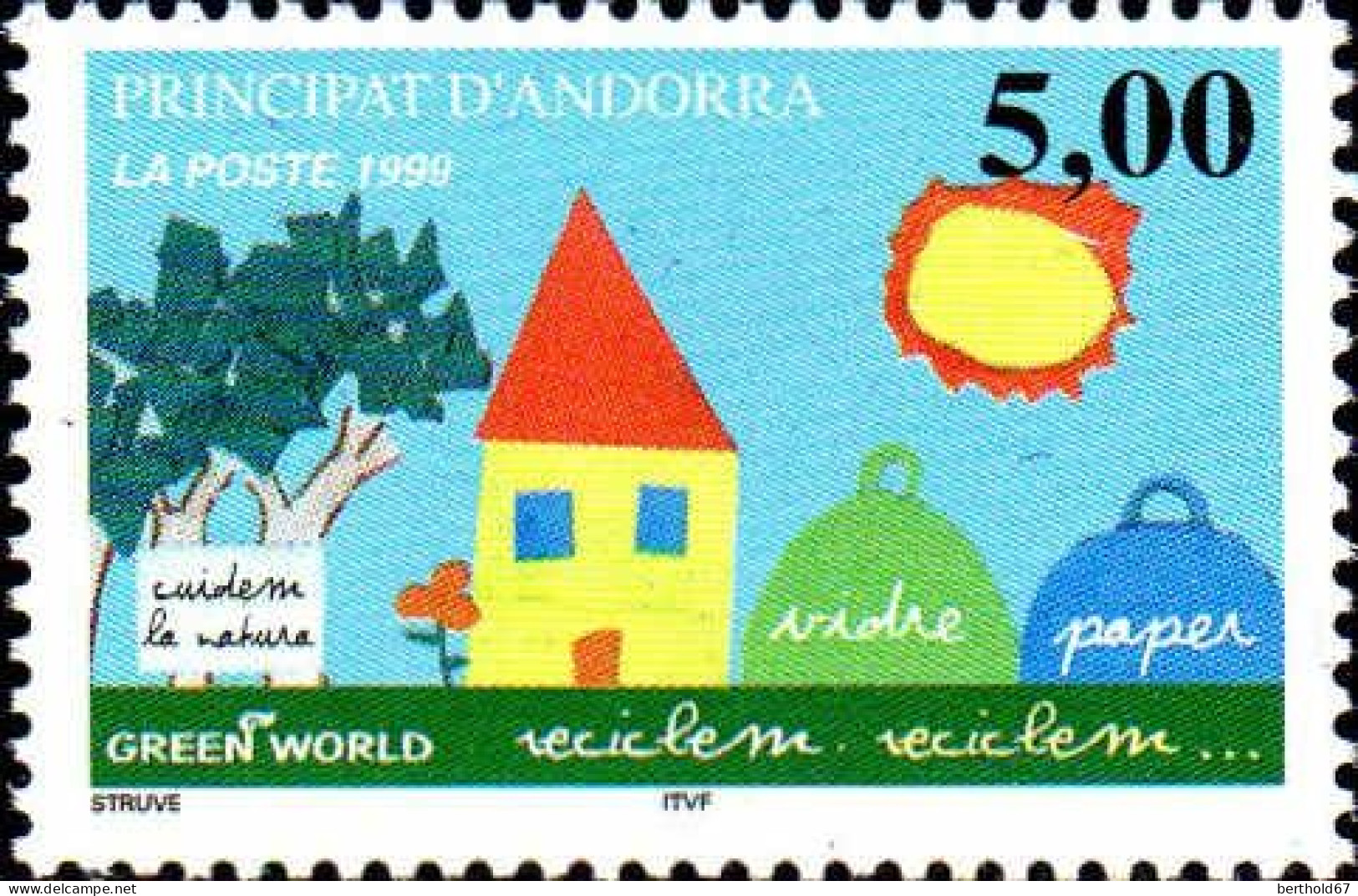 Andorre (F) Poste N** Yv:513 Mi:534 Green World - Neufs