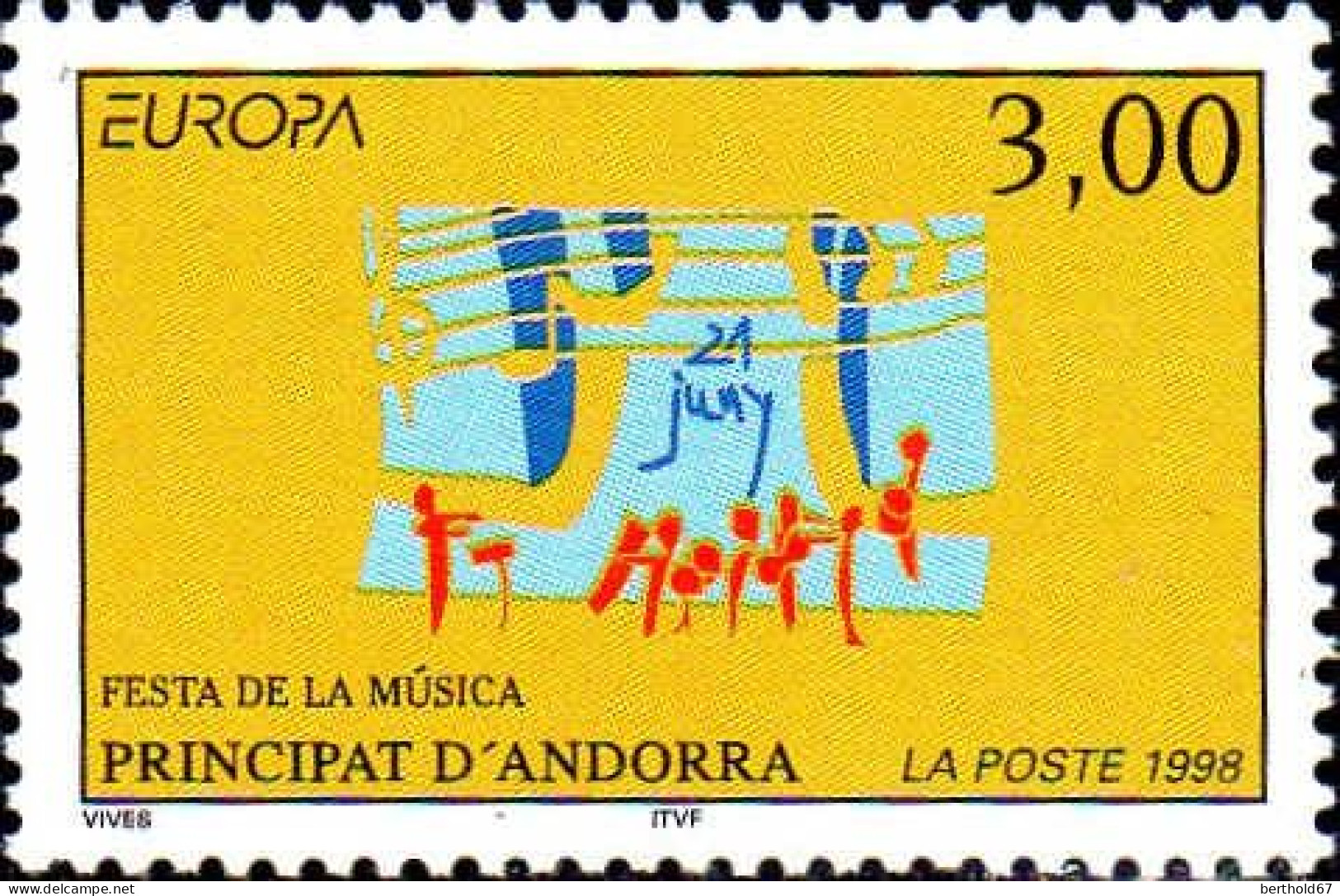 Andorre (F) Poste N** Yv:504 Mi:525 Europa Festa De La Musica - Nuovi