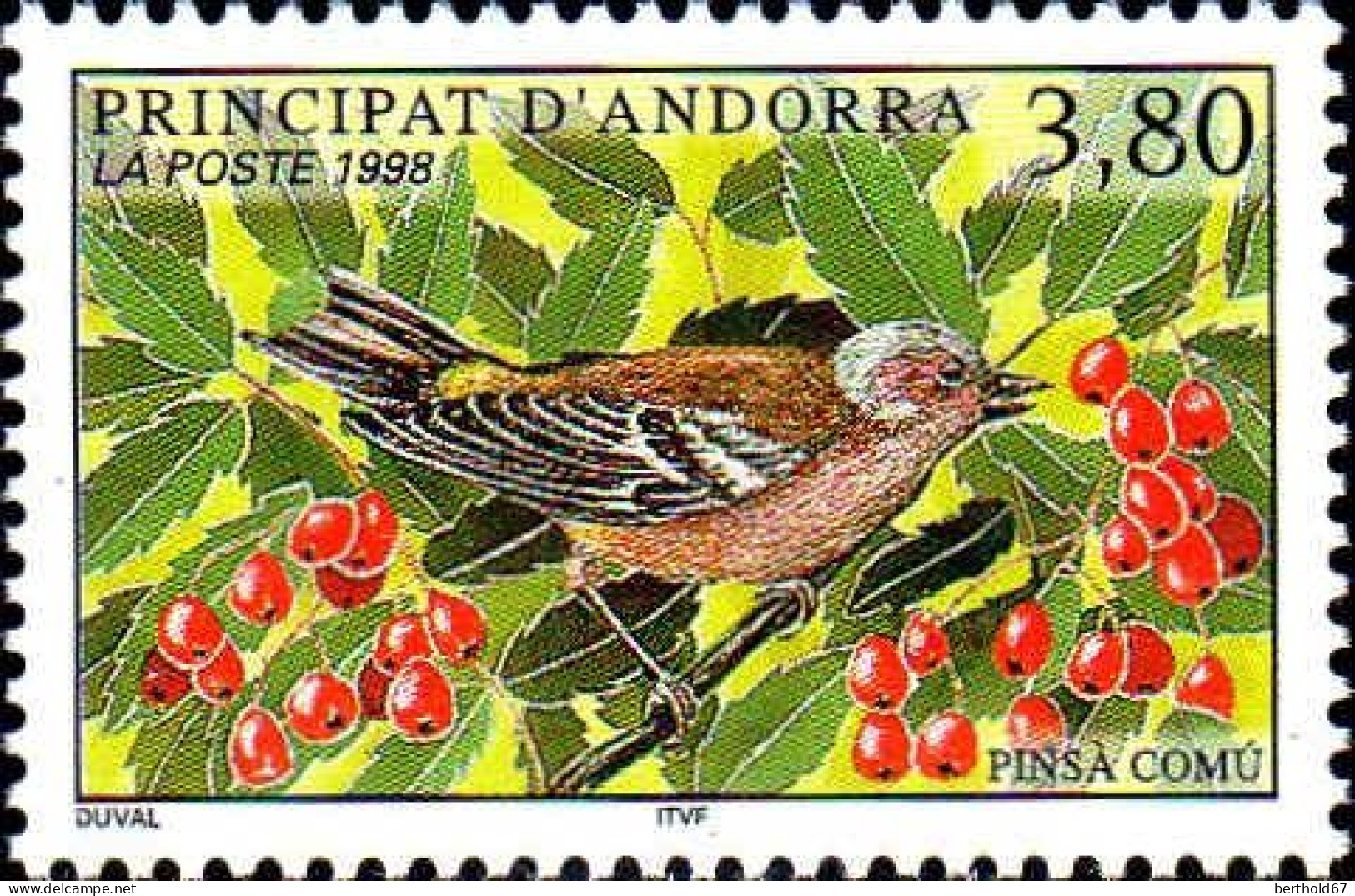 Andorre (F) Poste N** Yv:501 Mi:523 Pinsa Comu - Unused Stamps