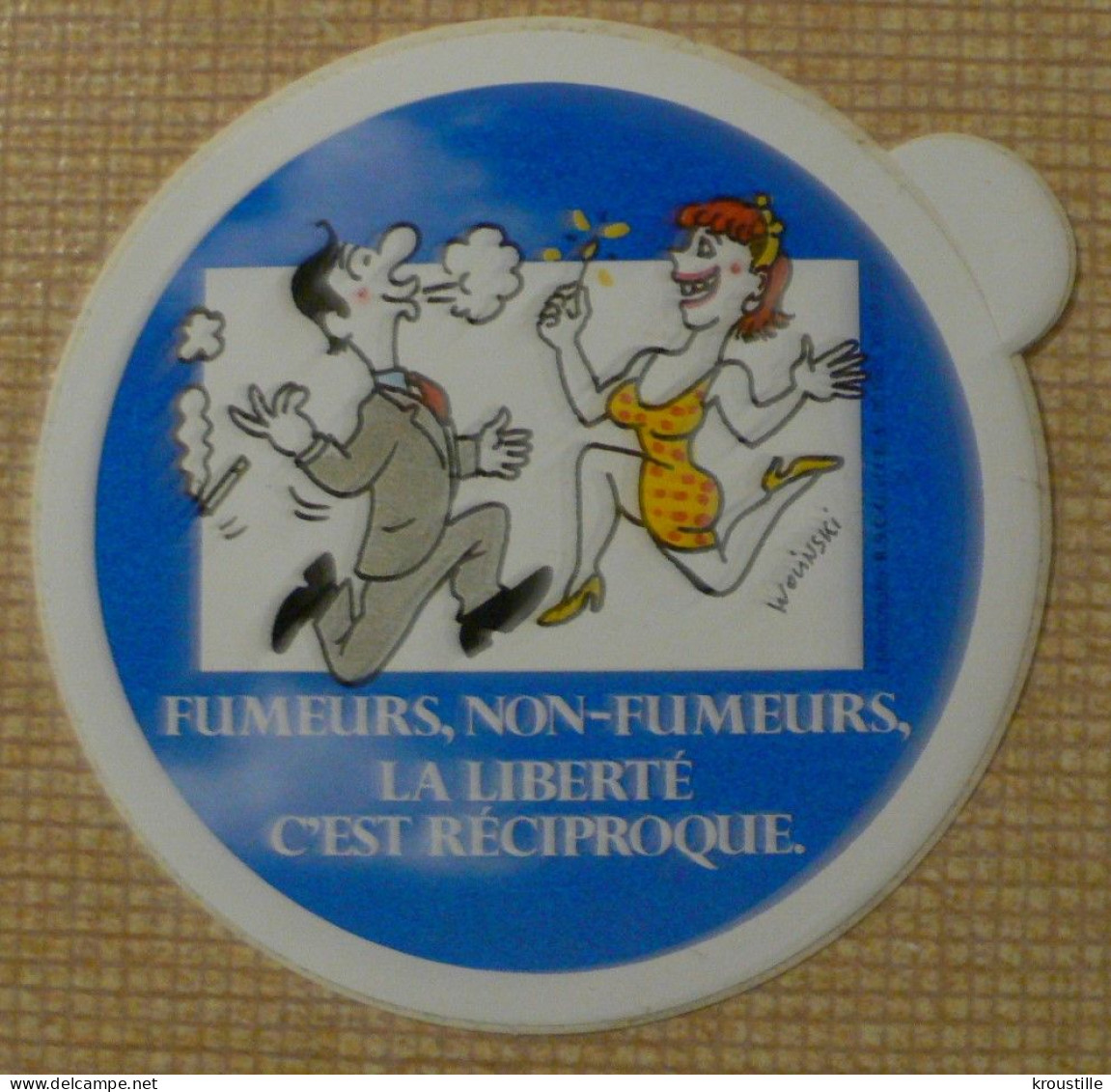 AUTOCOLLANT FUMEURS - NON  FUMEURS - ILLUSTRATION WOLINSKI - Autocollants