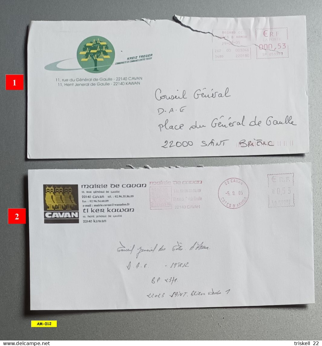 Cavan 22140 - Mairie & Communauté De Communes - Année 2004-2005 (lot De 4 Enveloppes) - 1961-....