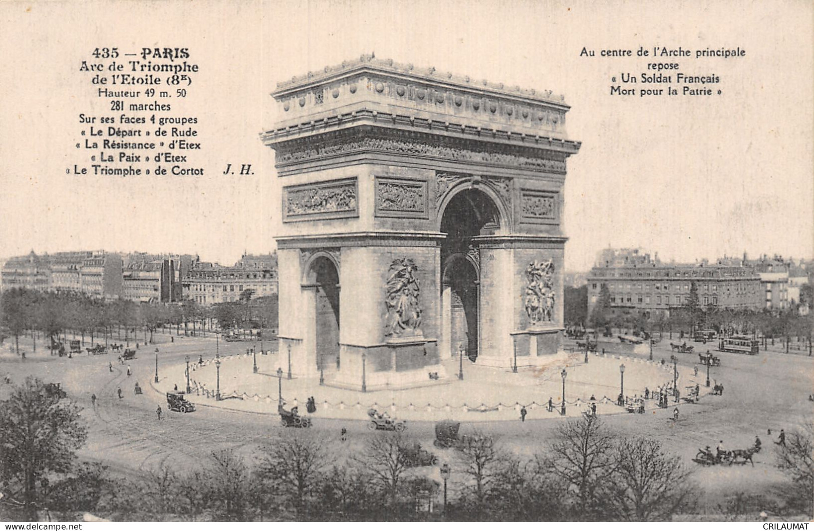 75-PARIS ARC DE TRIOMPHE-N°T5158-A/0063 - Triumphbogen