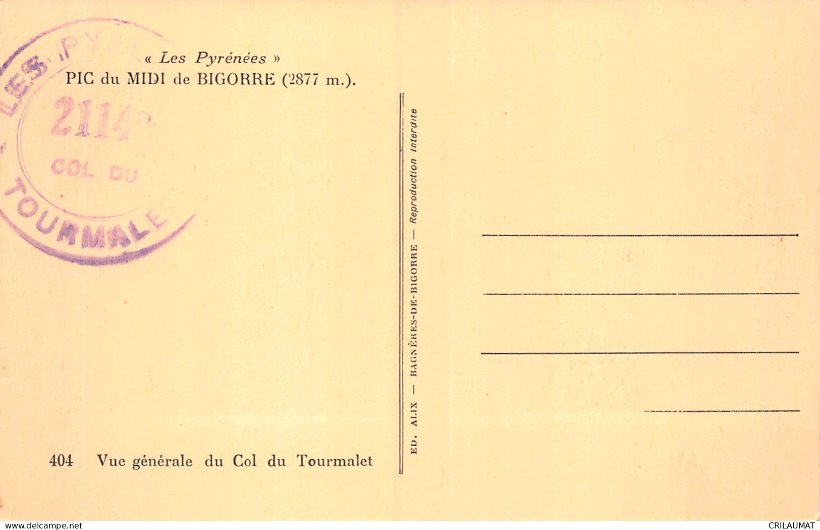 65-COL DU TOURMALET-N°T5158-E/0337 - Altri & Non Classificati