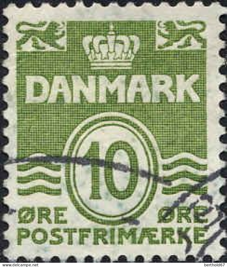 Danemark Poste Obl Yv: 336A Mi:328x Postfrimærke Chiffre Sous Couronne (cachet Rond) - Used Stamps