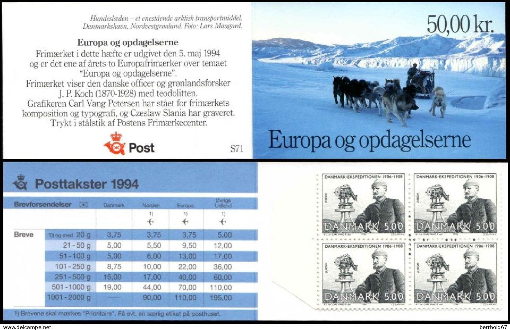 Danemark Carnet N** Yv:C1081 Mi:1078MH Europa Og Opdagelserne - Markenheftchen