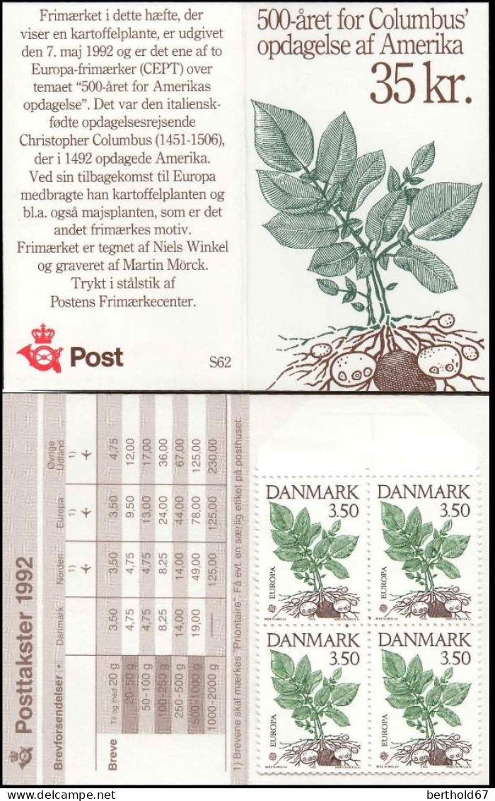 Danemark Carnet N** Yv:C1028 500 Aret For Columbus Opdagelse Af Amerika S62 - Postzegelboekjes