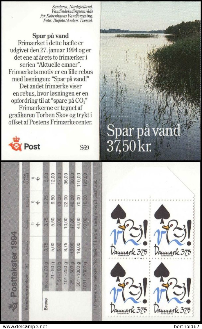 Danemark Carnet N** Yv:C1074 Mi:1071MH Spar Va Vand S69 - Postzegelboekjes