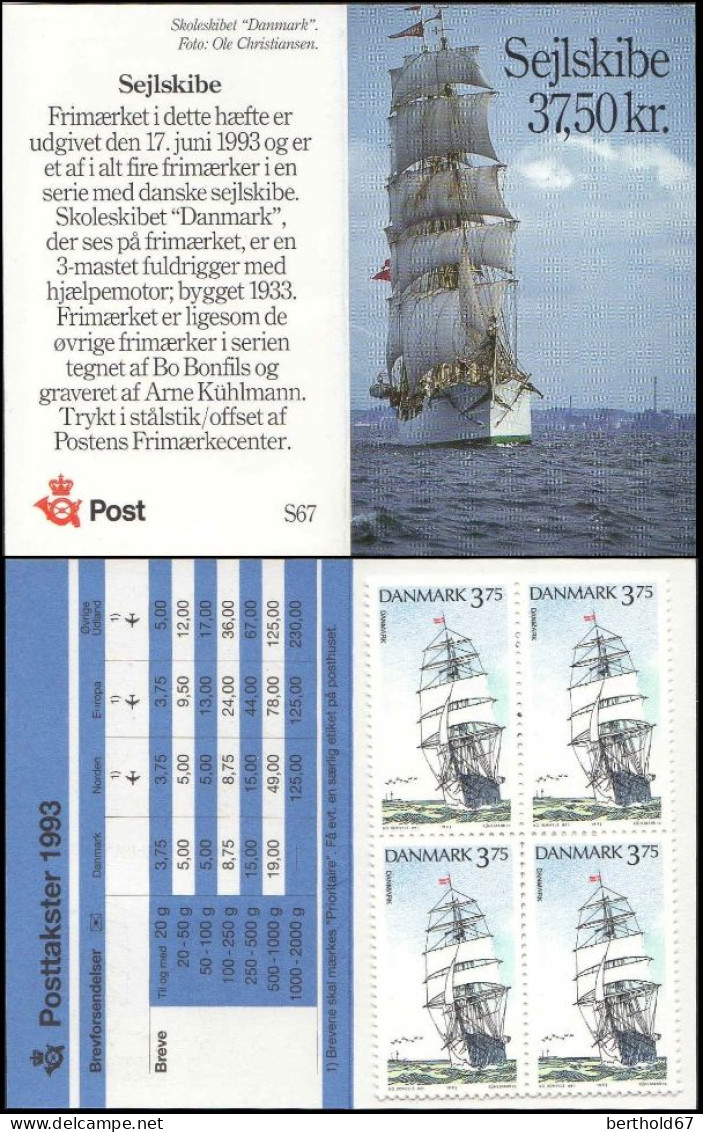 Danemark Carnet N** Yv:C1059 Mi:1057MH Seljlskibe S67 - Markenheftchen