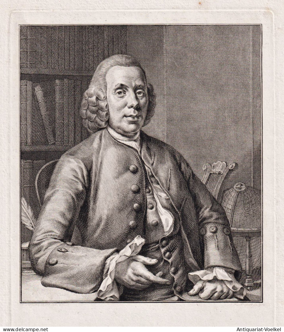 Nicolas Simon Van Winter (1718-1795) Dutch Poet Amsterdam Leiden Portrait - Stiche & Gravuren