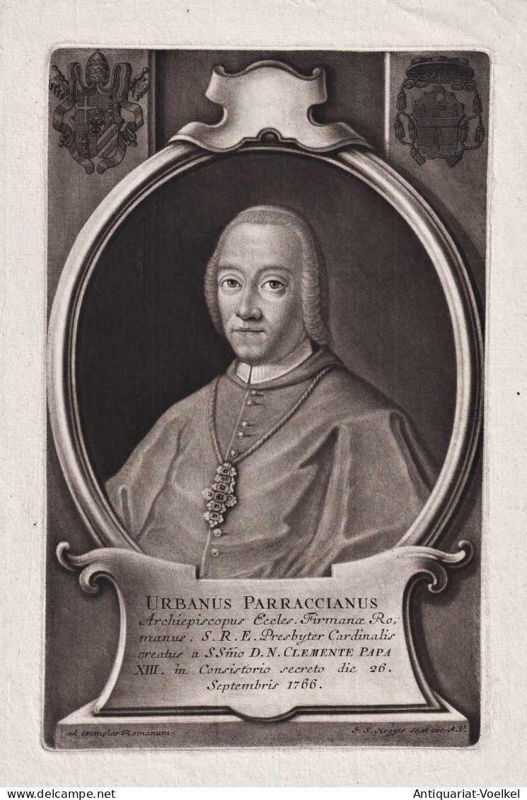 Urbanus Parraccianus - Urbano Paracciani Rutili (1715-1777) Cardinal Kardinal Portrait - Stiche & Gravuren