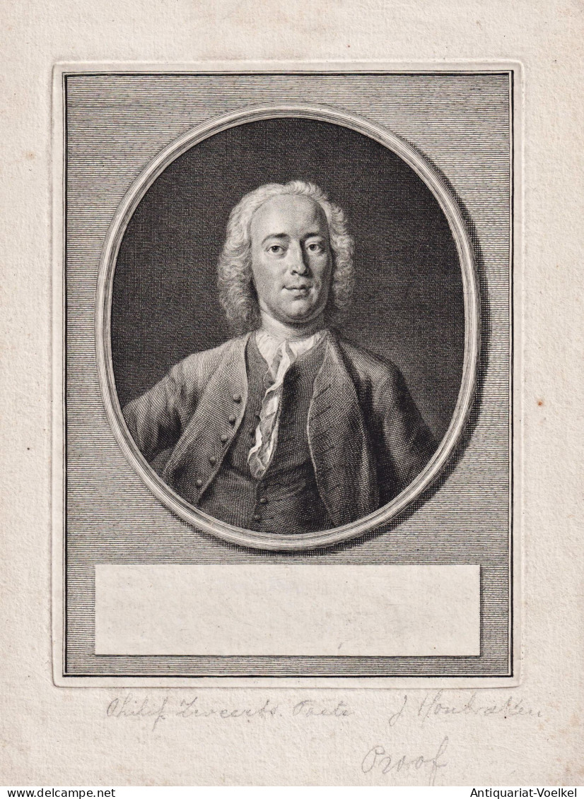Philip Zweers (1704-1774) Dutch Poet Amsterdam Portrait - Stiche & Gravuren