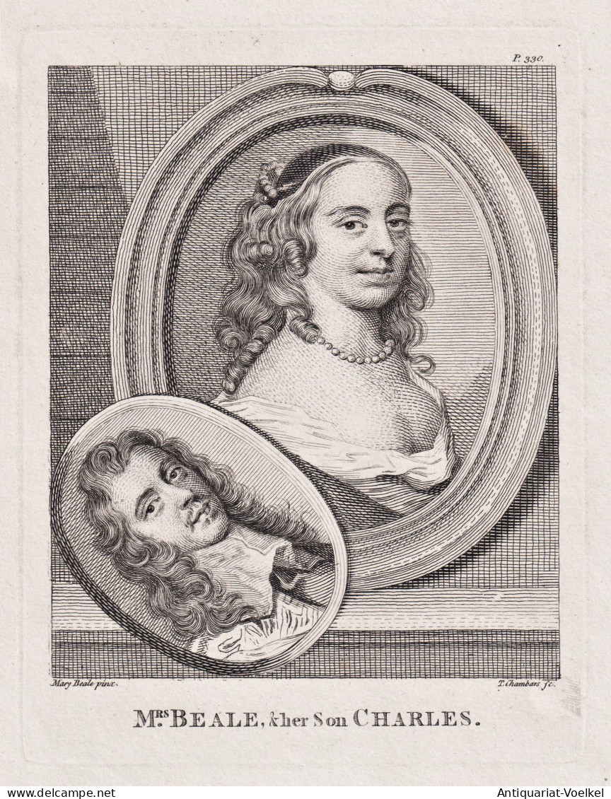 M.rs Beale, & Her Son Charles - Mary Beale (c.1633-1699) English Portrait Painter Malerin Artist Portrait - Prints & Engravings