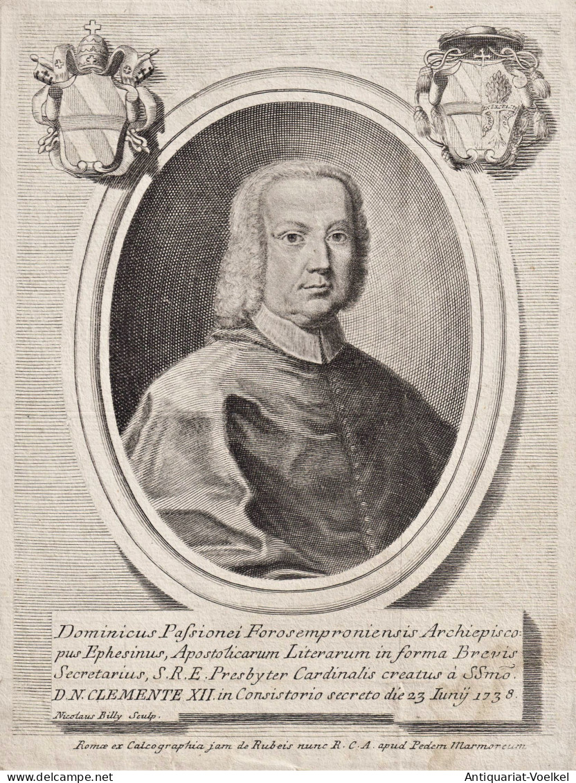 Dominicus Passionei Forosemproniensis Archipiscopus Ephesinus... - Domenico Silvio Passionei (1682-1761) Cardi - Stiche & Gravuren