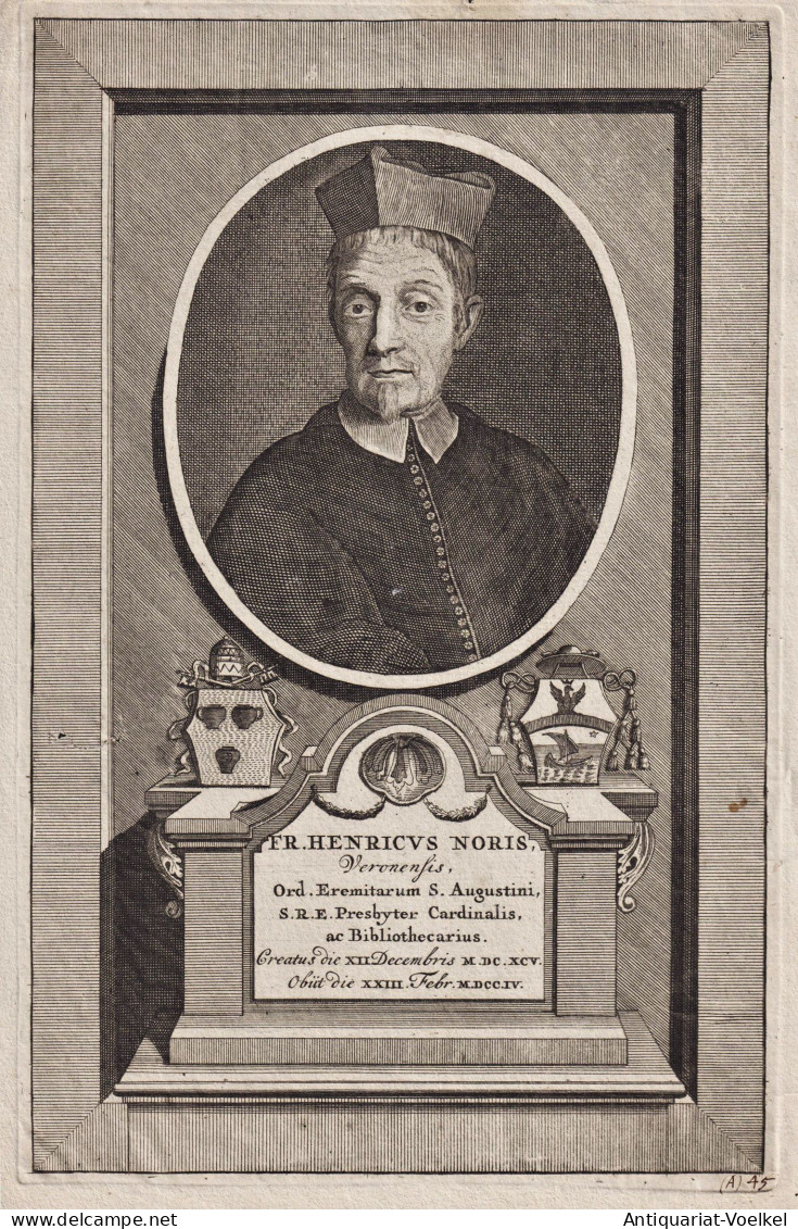 Fr. Henricus Noris, Veronensis... - Enrico Noris (1631-1704) Verona Cardinal Italian Historian Portrait - Estampas & Grabados