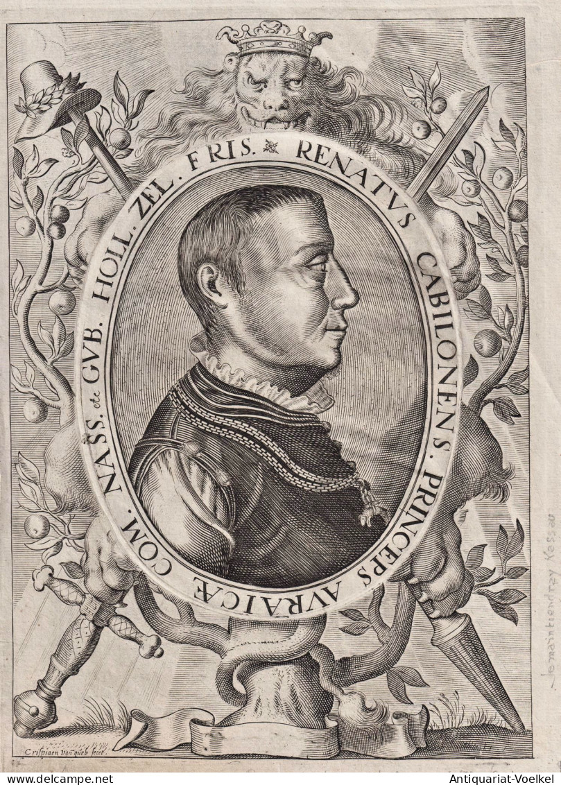 Renatus Cabilonens Princeps Auraicae... - René De Nassau De Chalon (1519-1544), Prince D'Orange Nassau Oranje - Prints & Engravings