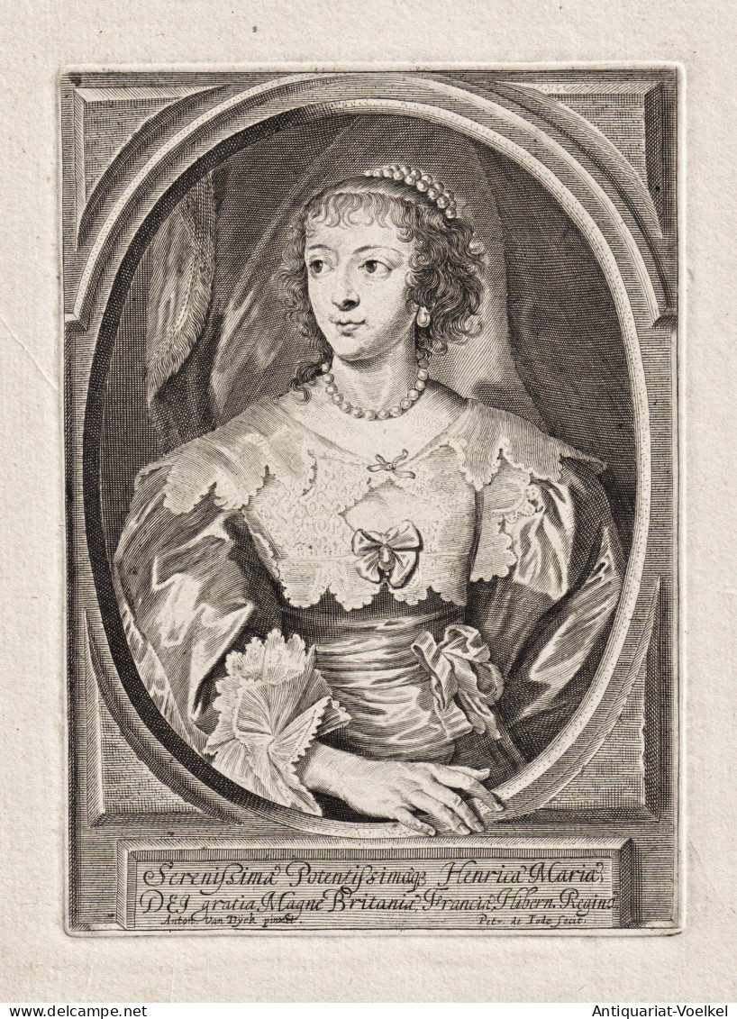 Serenissima Potentissima Henrica Maria Dei Gratia Magne Britania... - Henriette-Marie De France (1609-1669) He - Stiche & Gravuren