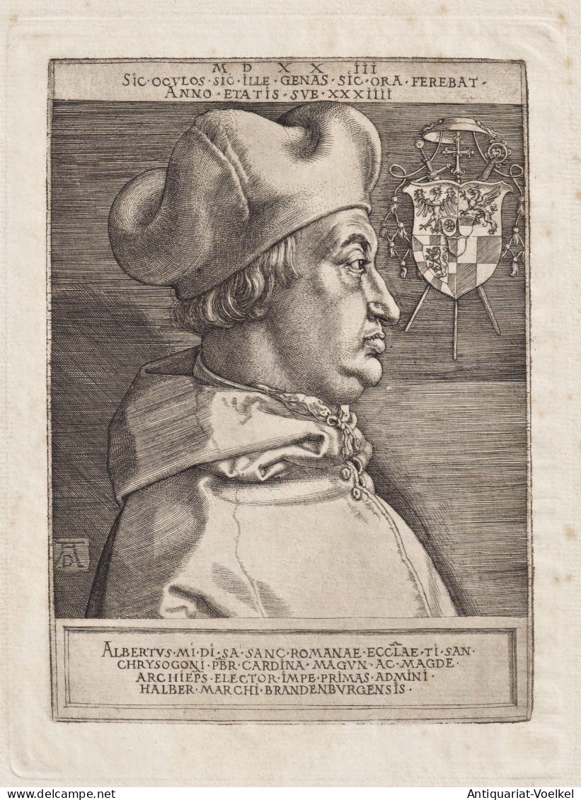Albertus Mi Di Sa Sanc. Romanae... - Albrecht Van Brandenburg (1490-1545) Markgraf Hohenzollern Erzbischof V. - Stiche & Gravuren