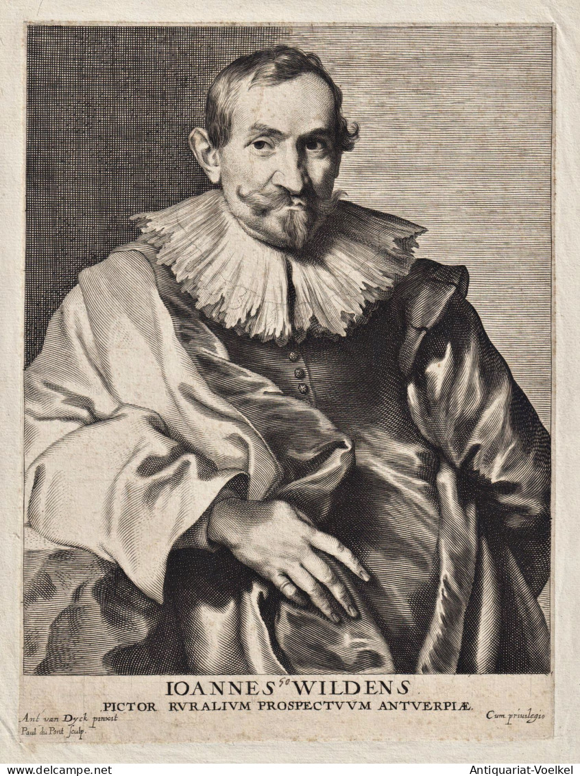 Joannes Wildens - Jan Wildens (1586-1653) Flemish Painter Maler Peintre Portrait - Stiche & Gravuren