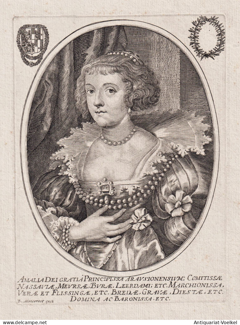 Amalia Dei Gratia Principissa Arausionensum... - Amalie Von Oranien-Nassau (1602-1675) Solms-Braunfels Gräfin - Stiche & Gravuren