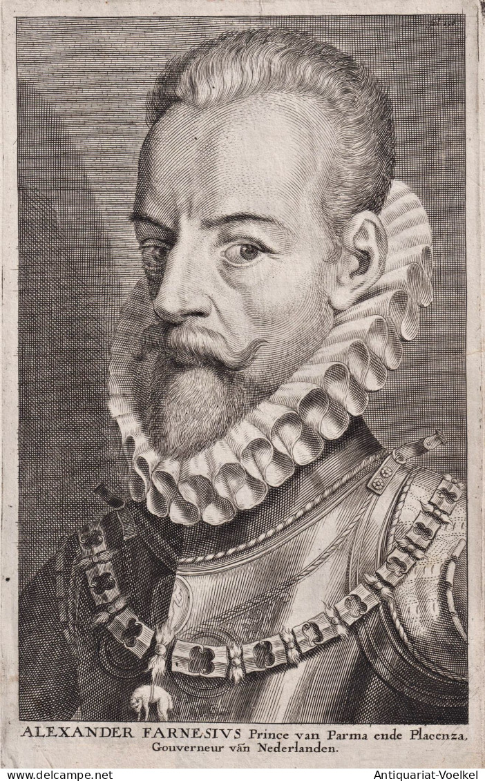 Alexander Farnese - Alessandro Farnese (1545-1592) Italia Generale Soldier Italy Portrait - Estampes & Gravures