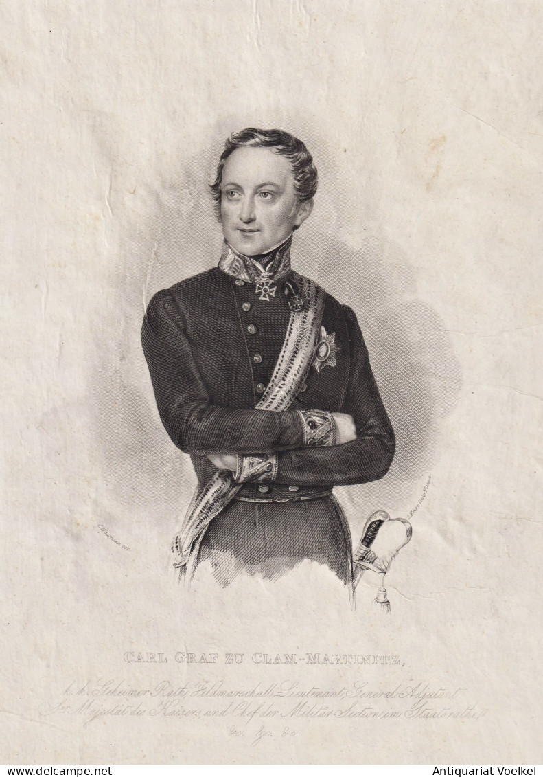 Carl Graf Zu Clam-Martinitz - Karl Clam-Martinic (1792-1840) Österreichischer Staatsmann Feldmarschalleutnant - Prints & Engravings