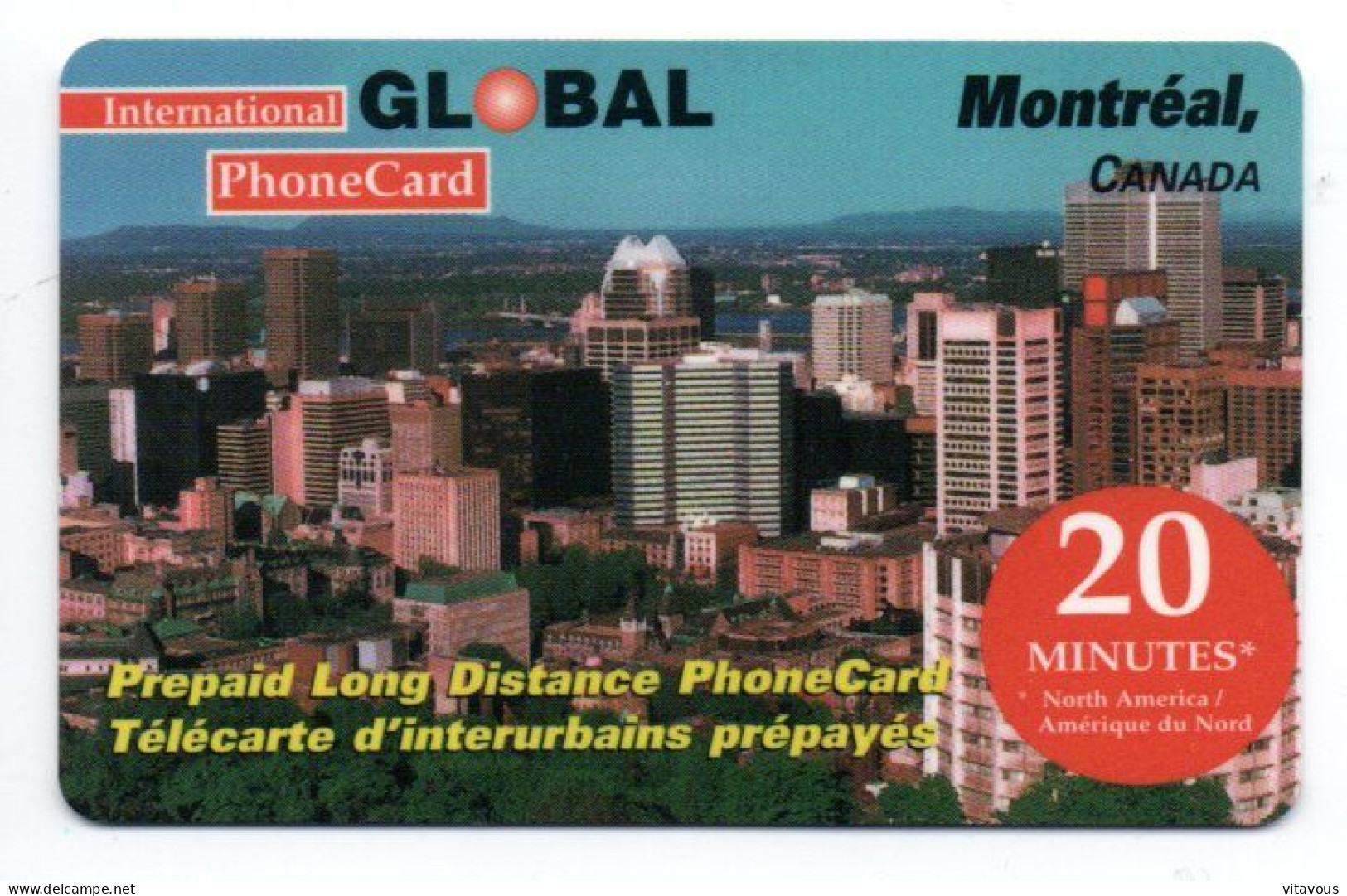 Montréal  GSM Télécarte Prépayée Longue Distance CANADA Card (K 402) - Kanada