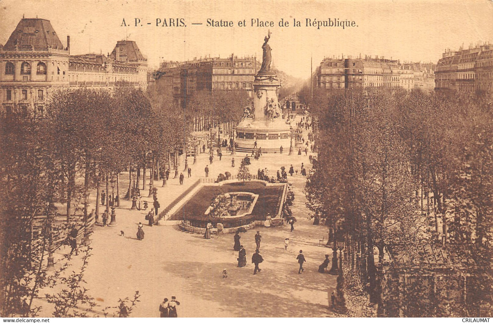 75-PARIS STATUE ET PLACE DE LA REPUBLIQUE-N°T5159-A/0063 - Sonstige & Ohne Zuordnung