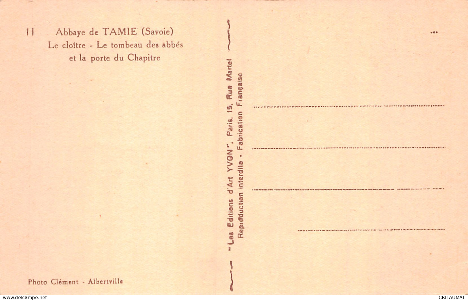 73-ABBAYE DE TAMIE-N°T5159-A/0001 - Other & Unclassified