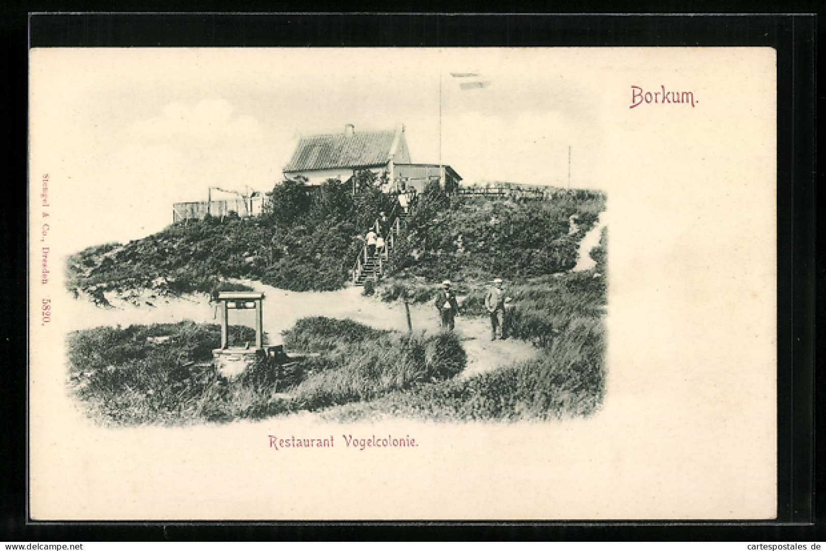 AK Borkum, Restaurant Vogelcolonie Mit Brunnen  - Borkum