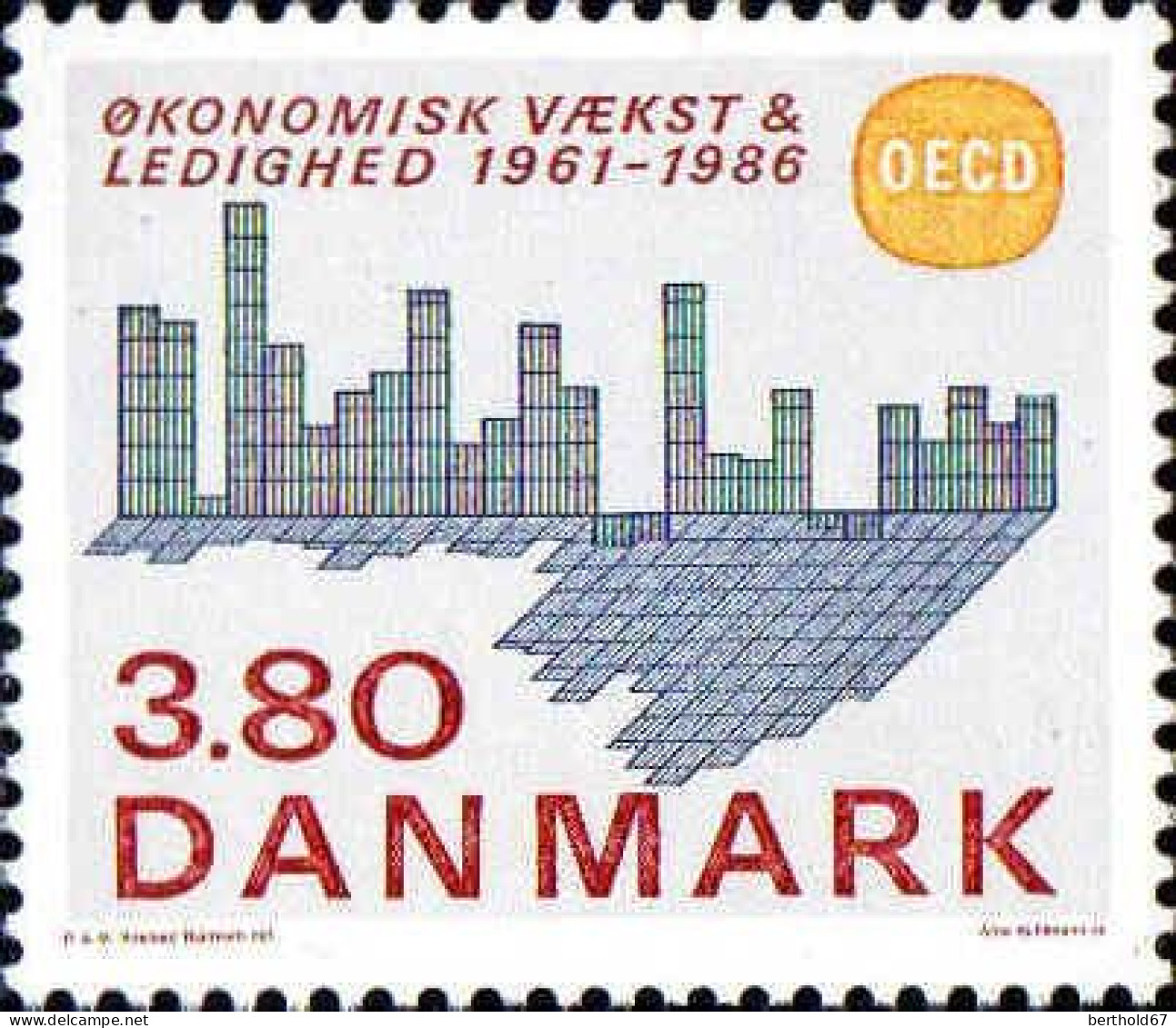 Danemark Poste N** Yv: 890 Mi:887 25.Anniversaire De L'OCDE - Neufs