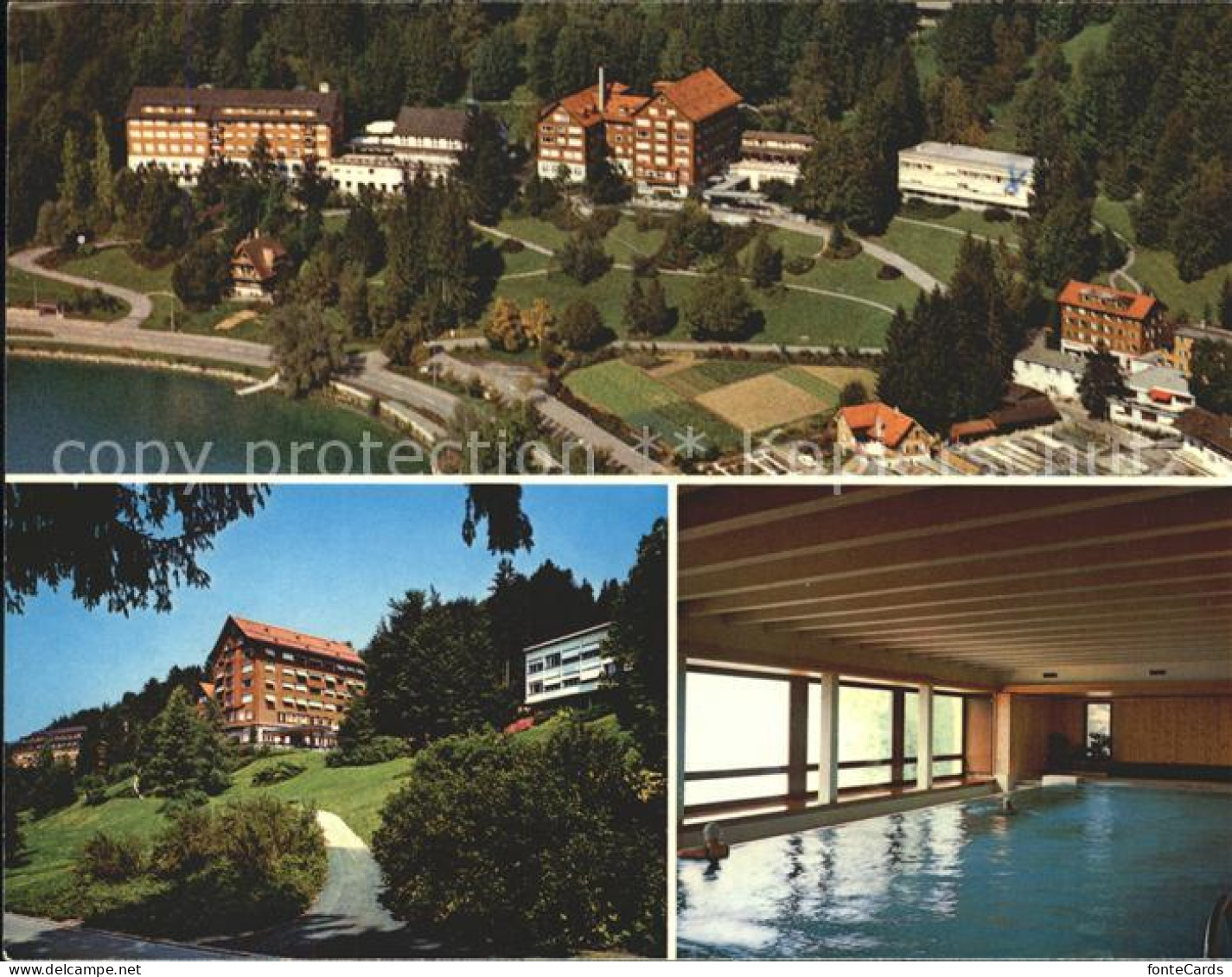 11710287 Oberaegeri Kurhaus Laendli Fliegeraufnahme Hallenbad Oberaegeri - Autres & Non Classés