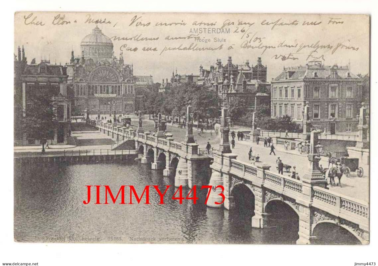 CPA - AMSTERDAM En 1905 - Hooge Sluis ( Pont Bien Animé ) - Amsterdam