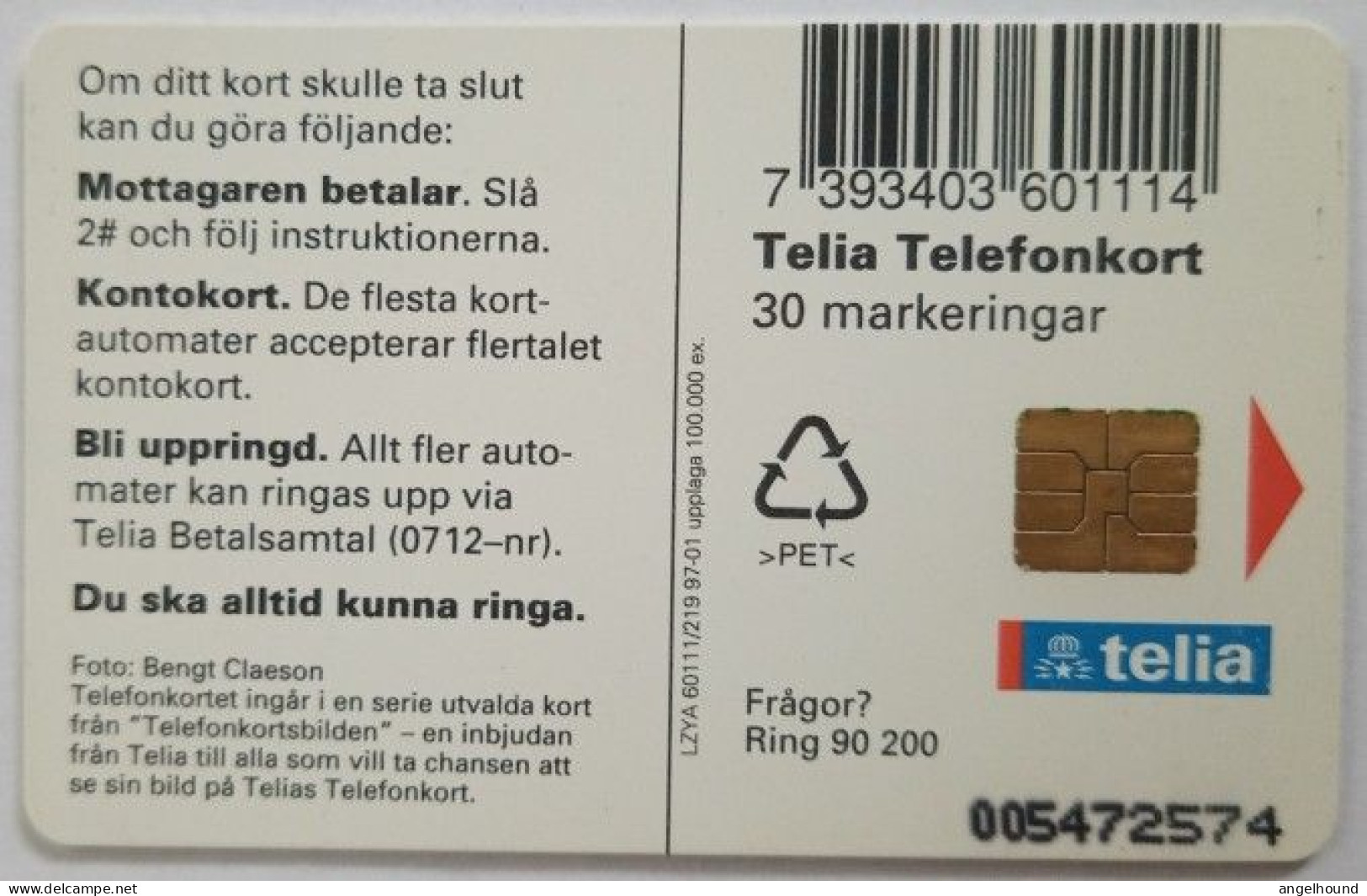 Sweden 30Mk. Chip Card - Branches -Grenar - Sweden