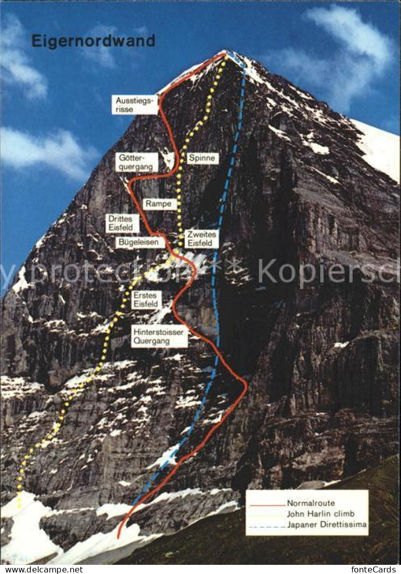 11710007 Eiger Grindelwald Eiger Nordwand Routen Eiger Grindelwald - Sonstige & Ohne Zuordnung