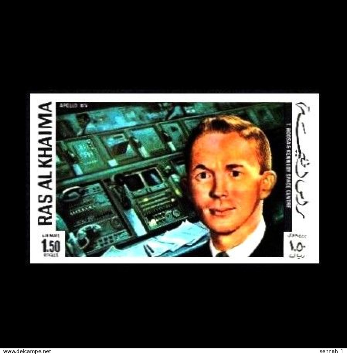 Ras Al Khaima: 'Apollo-14 Space Flight & Lunar Landing – Astronaut Stu Roosa', Mi. 703U; Yv. PA.71B ND ** - Azië